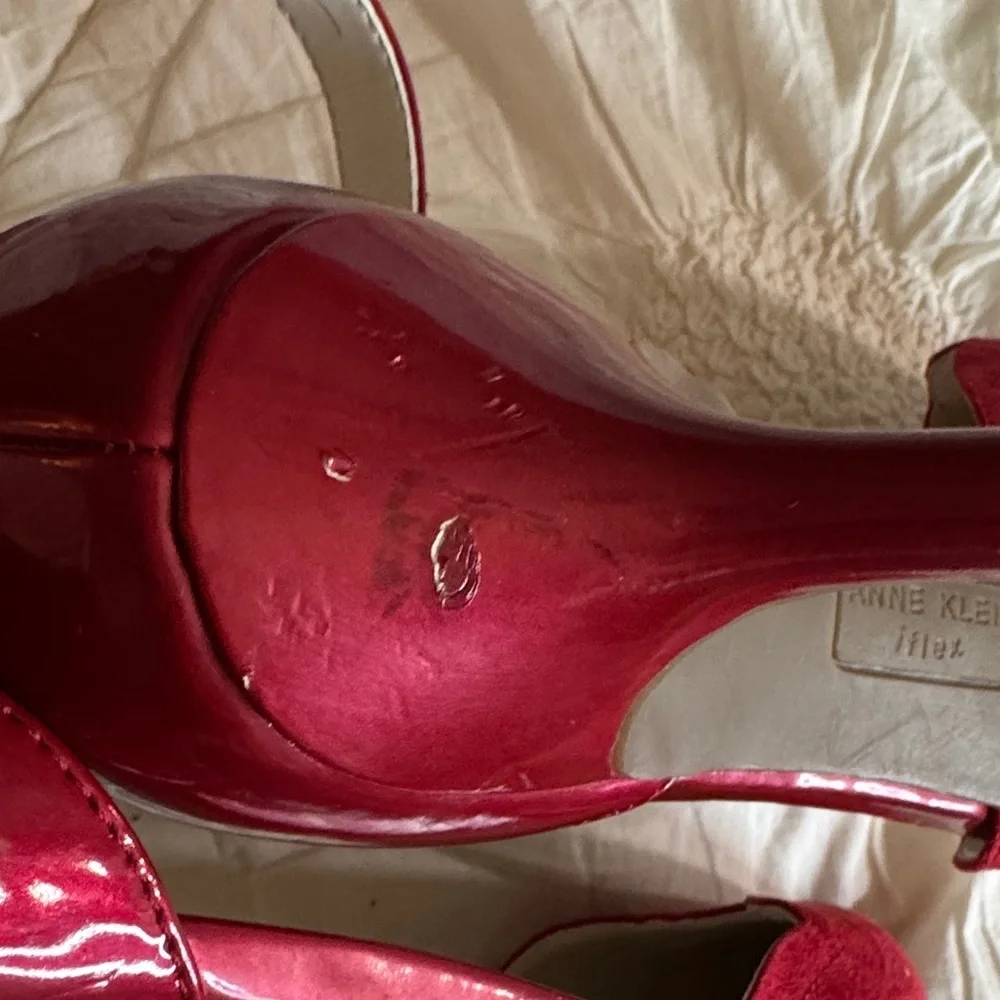 Anne Klein Red kitten Heeled Sandals - Picture 6 of 7